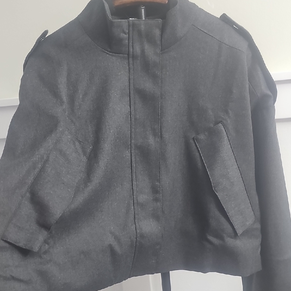 NWT The‎ Drop | Dark Grey Cropped Mock Neck Jacket| Size XL